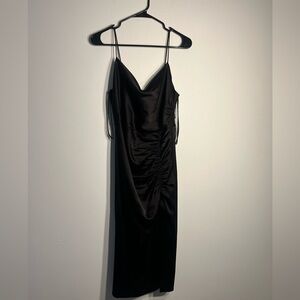 Alice + Olivia black midi cocktail dress